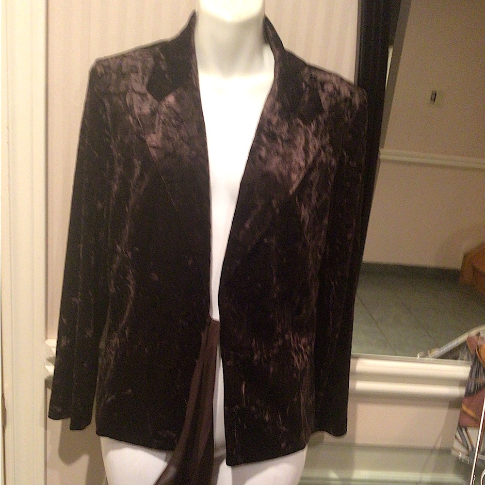 Studio Petite brown crushed velvet jacket